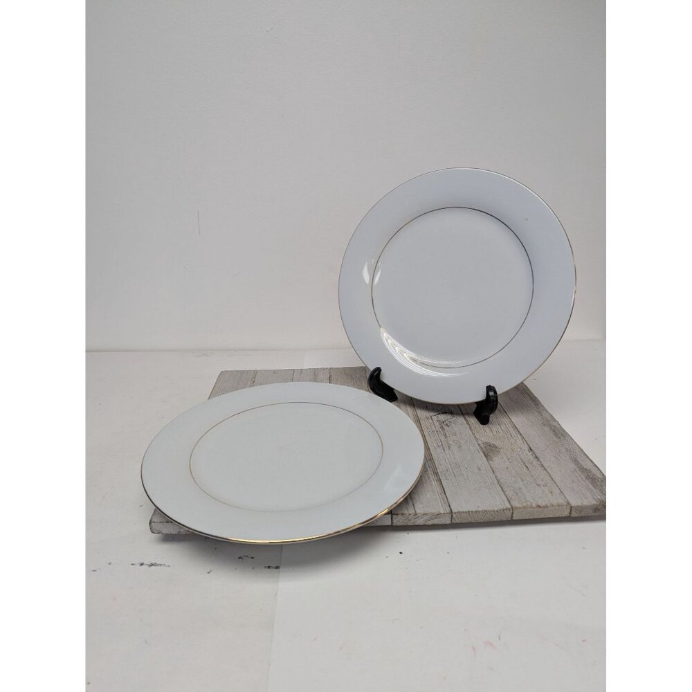 Vintage 1997 Set Of 2 Sakura Classic Gold Dinner Plates 10 1/4"